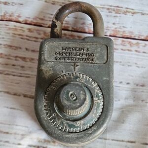 Vintage Sargent & Greenleaf Combination Padlock 8088 No Combo